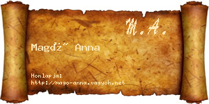 Magó Anna névjegykártya