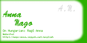 anna mago business card