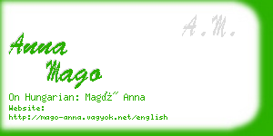 anna mago business card